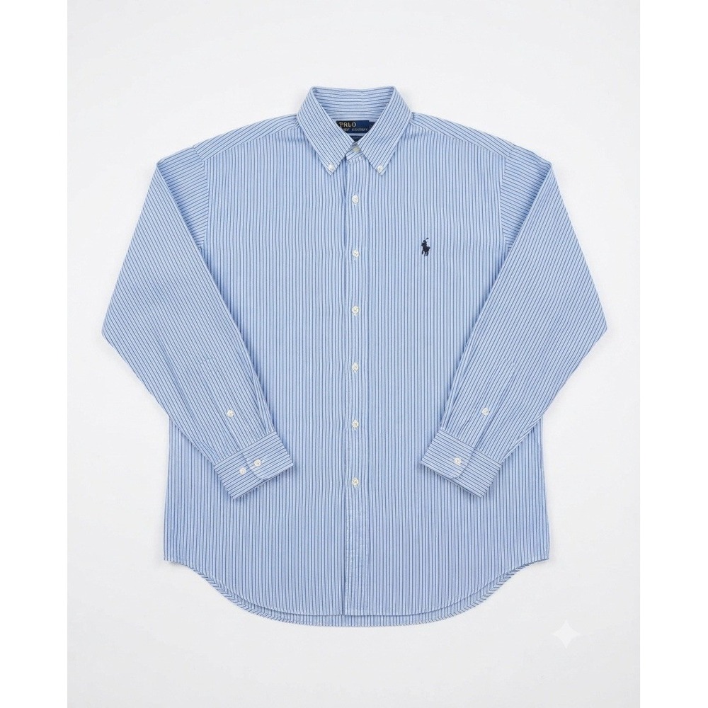 Polo Ralph Lauren Blake Blue Stripe Long Sleeve Button Down Shirt Mens Medium